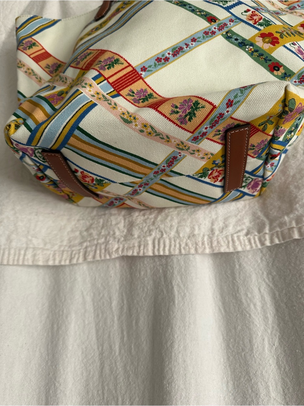 Tory Burch Canvas Tote Ribbon Weave - Picture 6 of 7